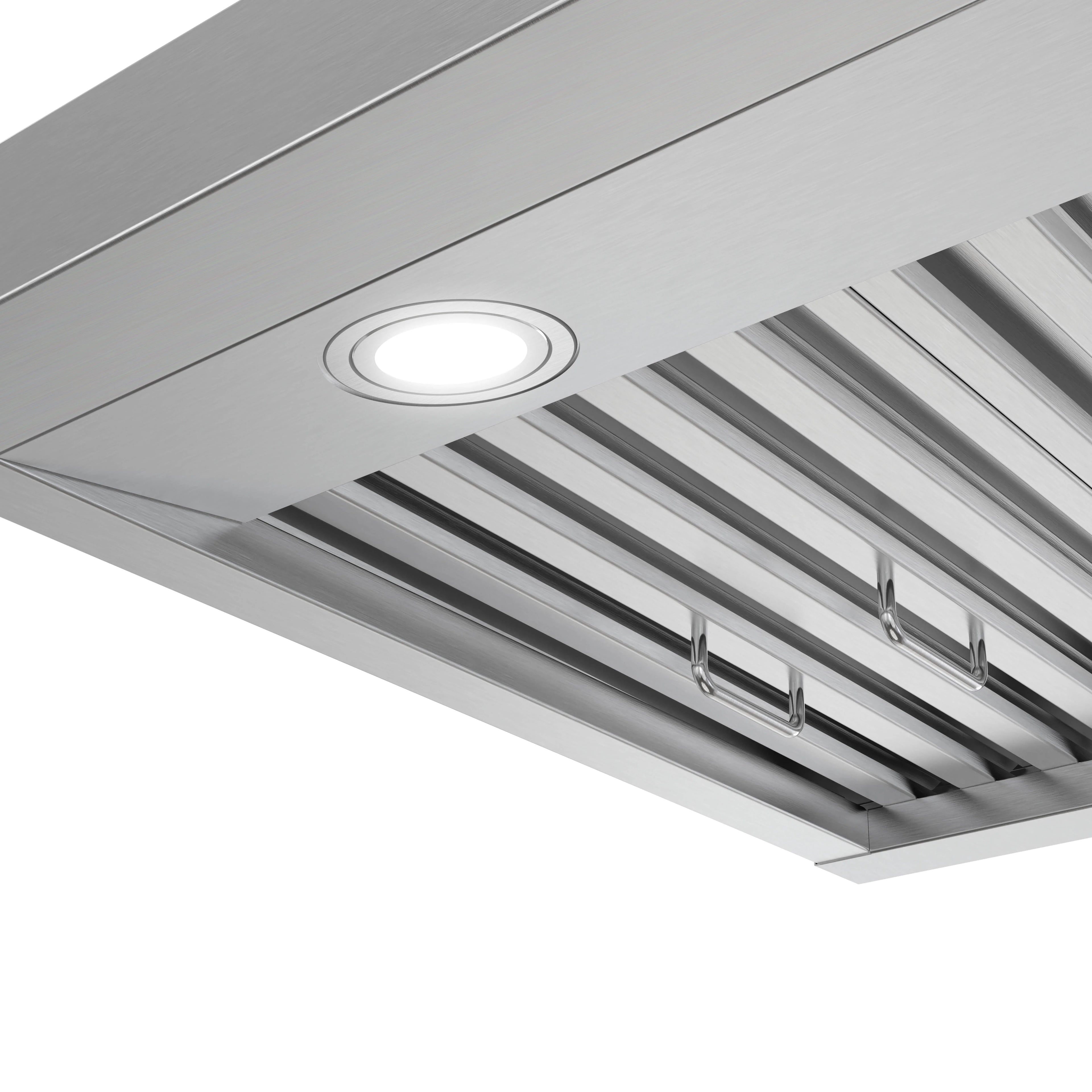 Streamline 30 in. Montecreto Ductless Undermount 406 CFM Range Hood in Brushed Stainless Steel with Baffle Filters, Touchpad Control, LED Lights