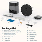 AIRROBO L60+ Self-Empty Robot Vacuum and Mop Cleaner with Ultrasonic Carpet Detection,6000Pa Suction,Laser Obstacle Avoidance,240min Long Runtime