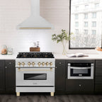 ZLINE 36 ZLINE Autograph Edition DuraSnow Stainless Steel Range Hood with DuraSnow and Gold Handle (KB4SNZ-36-G)
