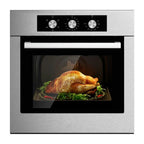 Canddidliike 24 Inch Single Wall Oven 2.47Cu.ft with 5 Cooking Modes and 360�� Hot Air Circulation, Single Wall Oven, Well-made Built-in Oven with 3-layer Tempered Glass for Indoor, Silver