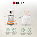 Haden Coffee Maker & Heritage 1.7 Liter Electric Kettle, Black & Chrome