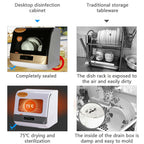 75°C Hot Air Drying 3 Washing Program Portable Countertop Dishwasher Tabletop