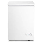 KNDKO 3.5cu.ft Compact Chest Freezer, Mini Freezer with Adjustable Temperature, 2 Removable Baskets, Top Open Door, Energy Saving, Black