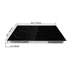 KFFKFF 30" Electric Cooktop, 4 Burners 7500W Built-in Electric Stove with Touch Controls, Safety Lock, 9 Temperature Settings 220-240V