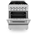 ZLINE 24 In. 2.8 Cu. Ft. Professional Dual Fuel Range In Stainless Steel With Brass Burners (RA-BR-24)