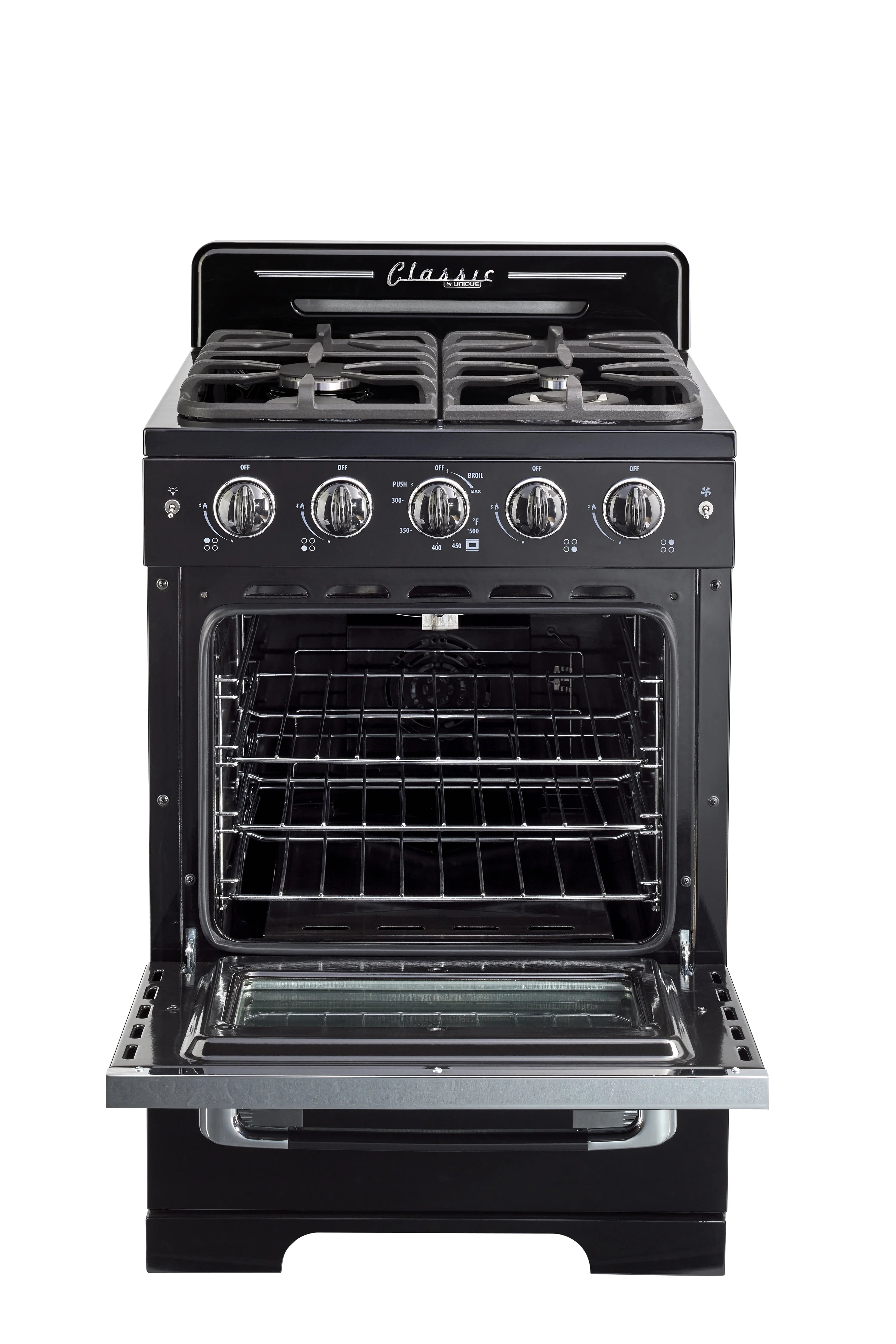 Unique Classic Retro 24" 2.9 cu/ft Freestanding Gas Range with Convection Oven and Sealed Burners