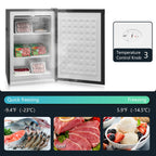HOMCOM 3 Cu Ft Mini Freezer, Reversible Door, Under Counter Freezer, Black