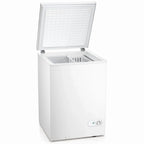 KNDKO 3.5cu.ft Compact Chest Freezer, Mini Freezer with Adjustable Temperature, 2 Removable Baskets, Top Open Door, Energy Saving, Black