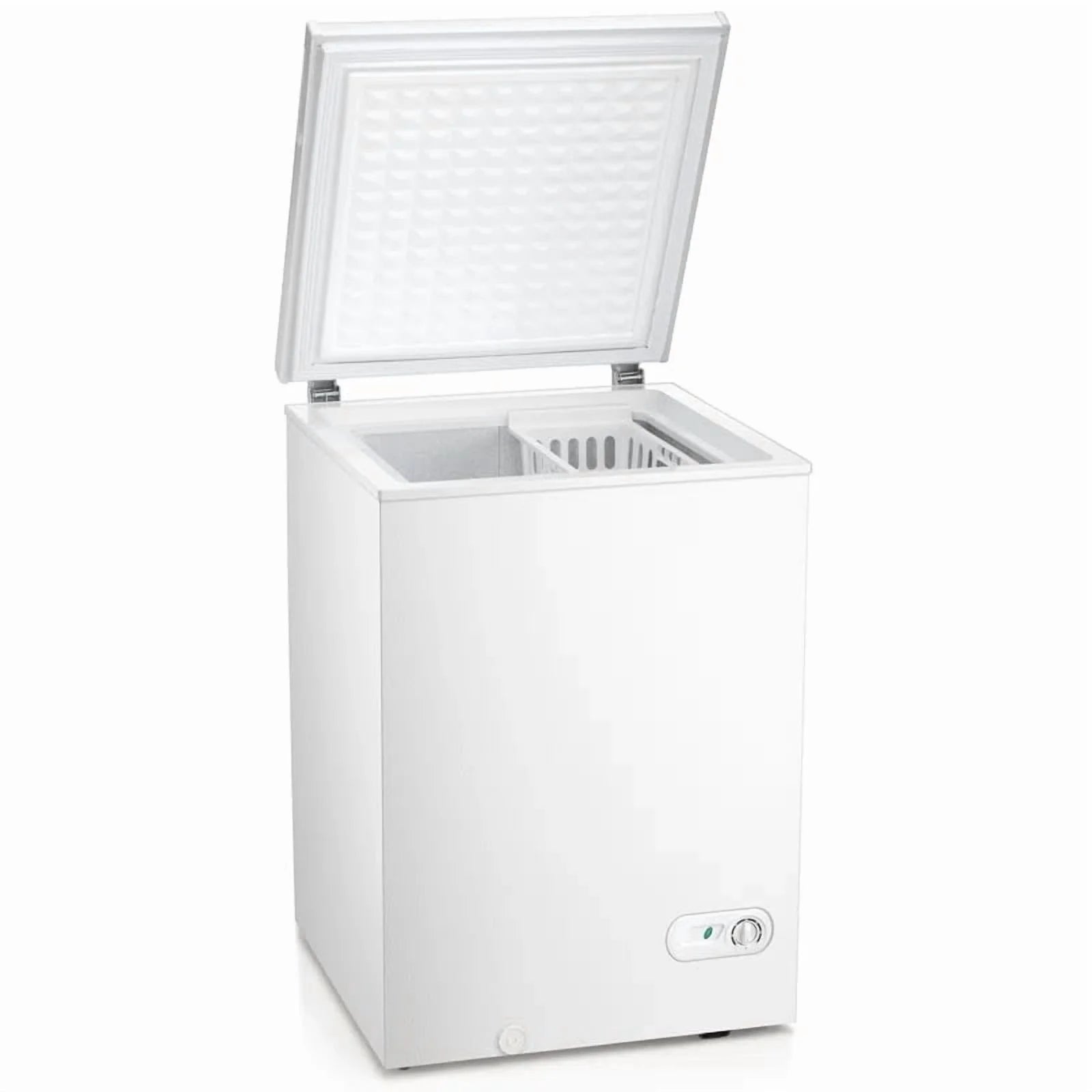 KNDKO 3.5cu.ft Compact Chest Freezer, Mini Freezer with Adjustable Temperature, 2 Removable Baskets, Top Open Door, Energy Saving, Black