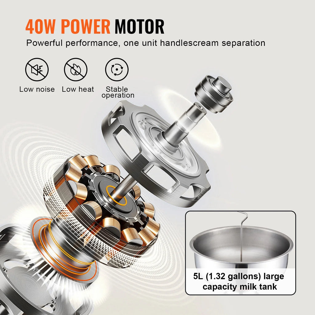KFFKFF Milk Cream Centrifugal Separator Electric Cream Separator 100L/H 100-240V