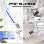 INSE Lightweight Cordless Vacuum with 30Kpa Powerful Suction & 60 Mins Runtime, Stick Vacuum  for Carpet, Tile, Pet Hair, Hardwood Floors