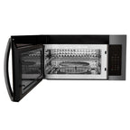 ZLINE 30" 1.5 cu. ft. Over the Range Microwave in Black Stainless Steel with Modern Handle and Set of 2 Charcoal Filters (MMWO-OTRCF-30-BS)