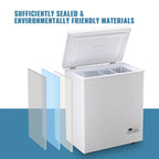 DEMULLER Compact Chest Freezer Deep Freestanding Freezers Mini Freezer Top Open Door YX-79-White