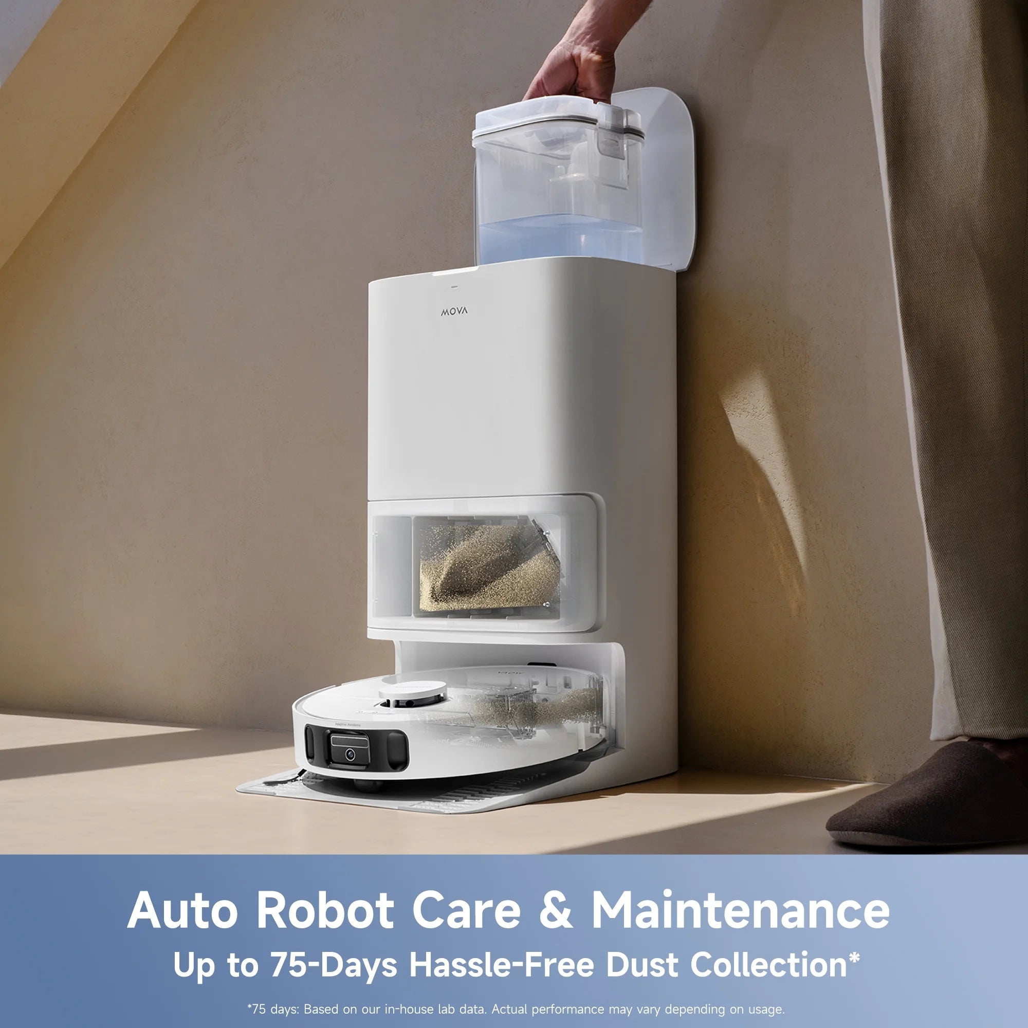 Mova E40 Ultra Robot Vacuum and Mop, 19,000Pa Suction, Extenable & Liftable Mop, All-in-One Station, Auto-Empty, Auto Washing & Hot Air Drying, 360��Obstacle Avoidance, App & Voice Control