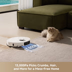MOVA Robot P10 Pro Ultra Vacuum and Mop,  13,000Pa Suction 140°F Hot Water Auto Mop Washing & Drying, Dual Spinning Extenable Mop,10.5mm Lifting for Carpet, 360°Obstacle Avoidance, App Control