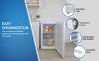 Koolatron Compact Upright Freezer, 3.1 cu ft (88L) White Manual Defrost
