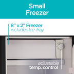 BLACK+DECKER BCRK32B Compact Refrigerator & Mini Fridge with Freezer, 3.2 cu. ft., Black