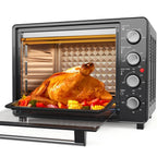 34 QT Super-Large  Air Fryer, Oil-Less Air Fryer Toaster Oven Combo with Pizza, Warm, Broil, Toast, Bake, Air Fry, 5  Functions - Black