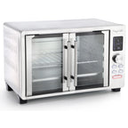 MegaChef 30 Quart Digital French Door Multi-Function Electric Convection Toaster Oven with Rotisserie Set