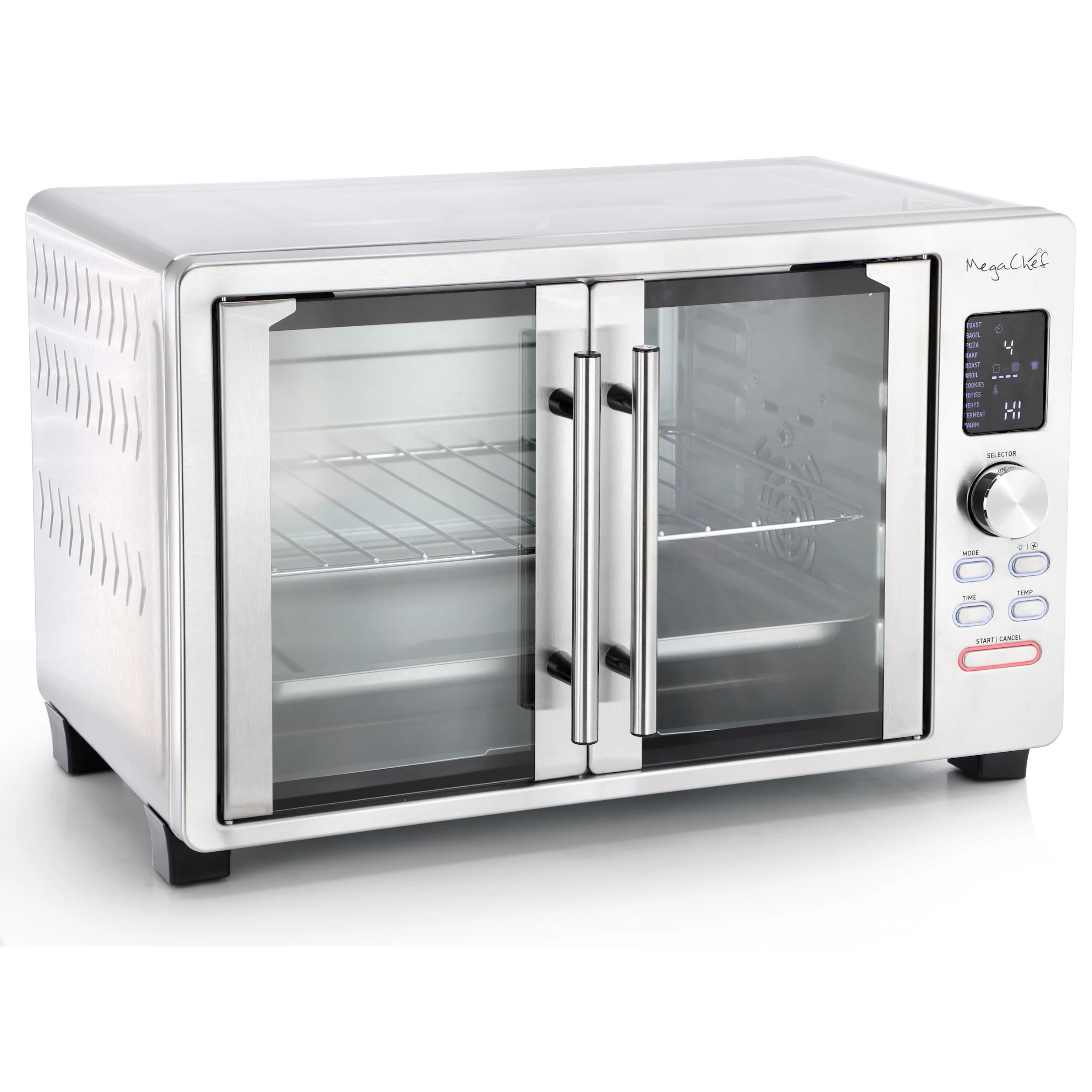 MegaChef 30 Quart Digital French Door Multi-Function Electric Convection Toaster Oven with Rotisserie Set