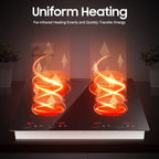 110V 3000W 4-Burner Electric Ceramic Cooktop,Touch Control,9 Gears,Safe & Efficient,for Home & Commercial Use