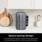 Ninja DoubleStack XL 2-Basket Air Fryer, DoubleStack Technology Cooks 4 Foods at Once, Space Saving Design, 10 QT, 4-in-1, Smart Finish & Match Cook, SL400