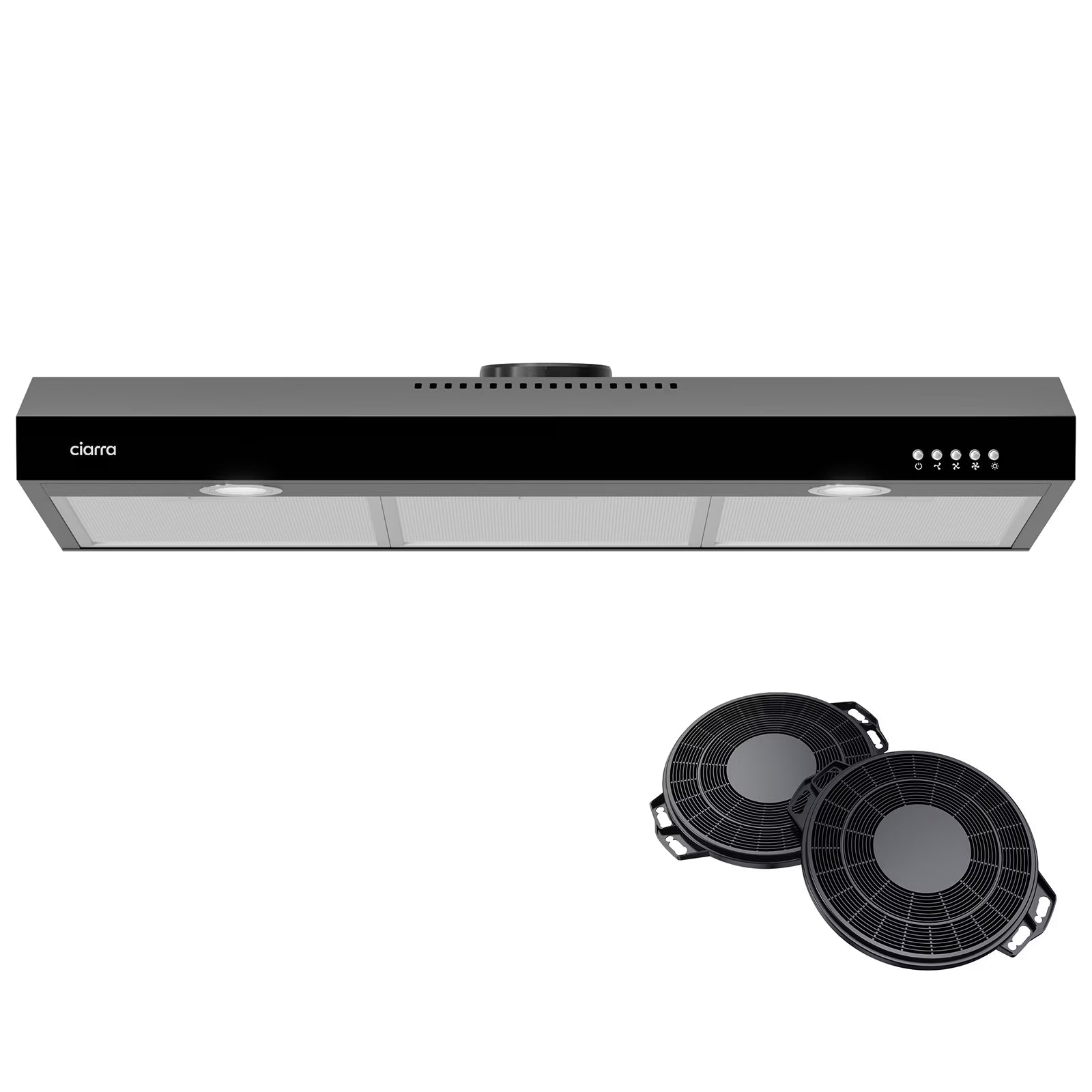 CIARRA Range Hood 30 inch Under Cabinet Ductless Ducted Convertible Slim Stove Vent Hood CAS90575