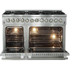Forno Galiano 48-Inch Freestanding Dual Fuel Range, 8 Burners, Double Convection Ovens