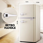 GGTB 3.0 Cu.Ft Two Door Small Refrigerator with Freezer, Compact Retro Small Refrigerator for Dorm, Office, Bar, RV, Bedroom, Blue