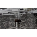 Single Serve French Press Coffee Maker �C 12 oz Mini Stainless Steel & Glass Brewer for 1 Cup, Portable & Affordable Manual Coffee Press with Fine Mesh Filter for Home, Travel, or Camping