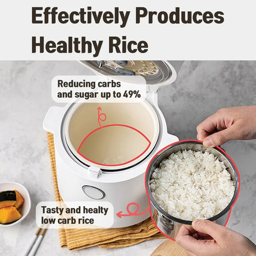 Banu Uniforms in 3-Cup in Multi-Functional Rice Cooker, White, Nonstick Interior