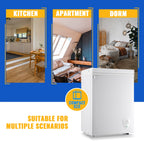 WANAI 5.0 Cu.ft Compact Freezer, Fast Cooling, Top Door Design, Energy-Efficient Deep Freezer White
