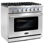 Cosmo 36 Inch 6 Cubic Foot Gas Range Convection Oven with 6 Italian Burners