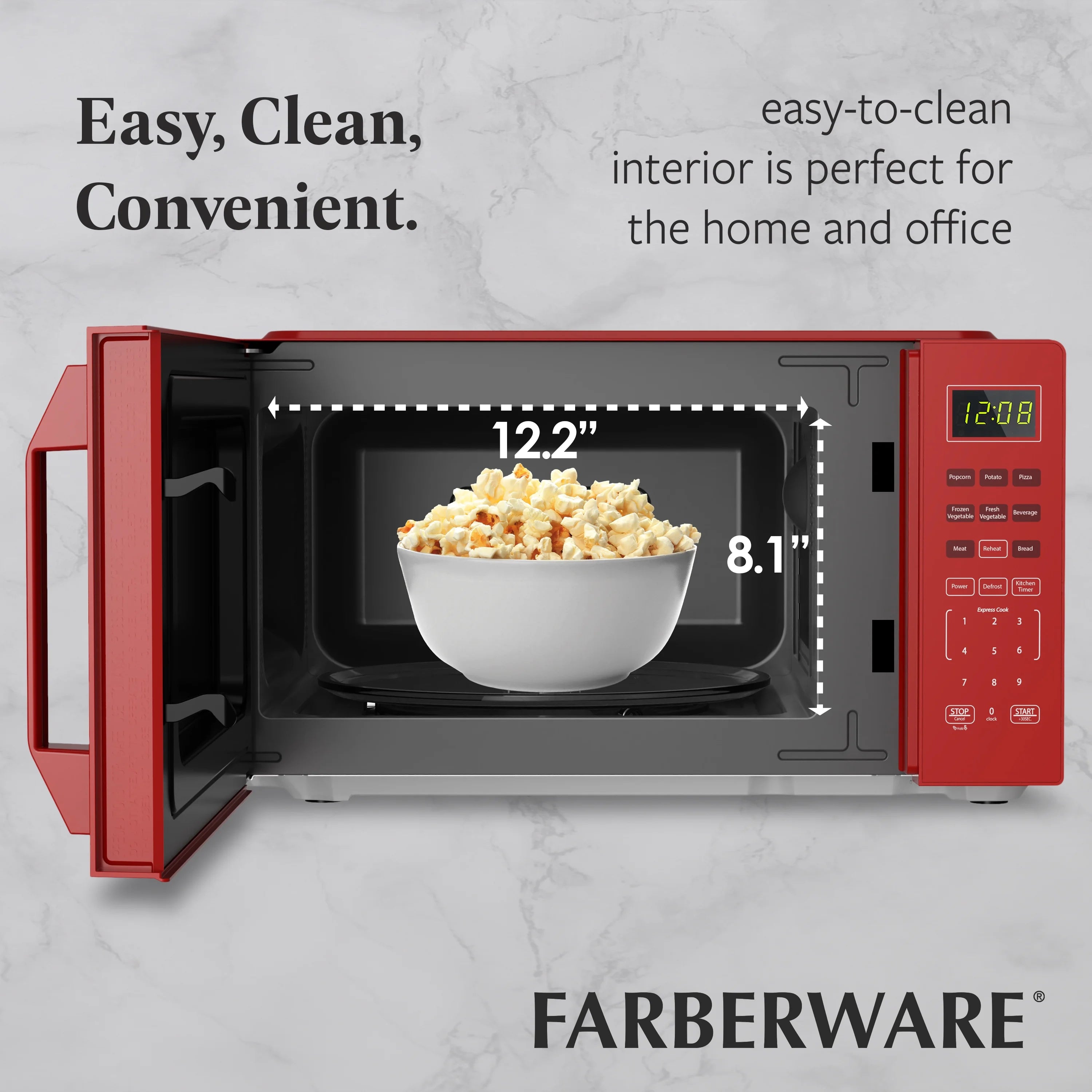 Farberware 1.1 Cu. Ft. 1000-Watt Compact Microwave Oven, Black