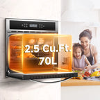 Aobosi 24 Inch Single Wall Oven, 2.5 Cu.ft Built-in Electric Wall Oven with 8 Cooking Functions in Stainless Steel