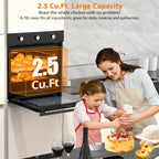 Aoile 24" Built-in Single Wall Convection Oven with 2.5 Cu.Ft. Capacity, 3000W Electric Oven with 7 Cooking Modes, Mechanical Knobs Control