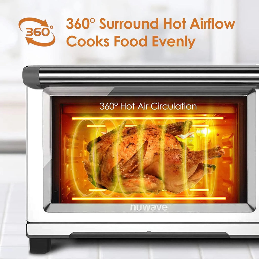 Nuwave Bravo Air Fryer Oven, 21-Qt Capacity 1800 Watts Convection Toaster Smart Oven, Large