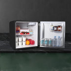 Open Box Magic Chef 1.6 Cu. Ft. Retro Mini Fridge with LED Light, Black, 34 lbs