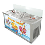 Kolice Commercial 22" Double Round Pans Fried Ice Cream Rolled Machine-Smart Temperature Control
