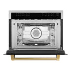 ZLINE Autograph Edition 24" 1.6 cu ft. Built-in Convection Microwave Oven in Stainless Steel and Matte Black Accents