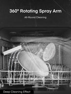 FOHERE Countertop Dishwasher with 6H Delay Cleaning, Portable Dishwasher w/5L Built-in Water Tank, 6 Programs, 360��Dual Spray, High-Temp