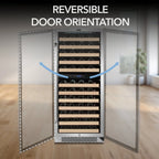 Whynter 24 inch Wine Cooler Refrigerator, 46 Bottle Wine Fridge, Freestanding & Built-in with Reversible Glass Door
