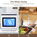 Danolapsi Countertop Dishwasher,Mini Dishwasher with 4.5L Water Tank, 5 Programs, Dual Sprays,149�H High Temp & PTC Hot Air Dry,Portable Dishwashers for RVs & Apartments