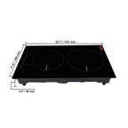 BENTISM 12 inch Electric Cooktop 2 Burners 1800W Stove Top Touch Control