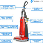 Prolux 7000 Upright HEPA Vacuum with on Board Tools
