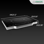 Equator 21" Portable 2-Burner Induction Cooktop LIGHT with ALUMINUM HANDLE 110V