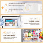 Manastin 3.5 Cu.Ft Mini Fridge with Freezer �C Quiet, Energy-Efficient, and Space-Smart, Black