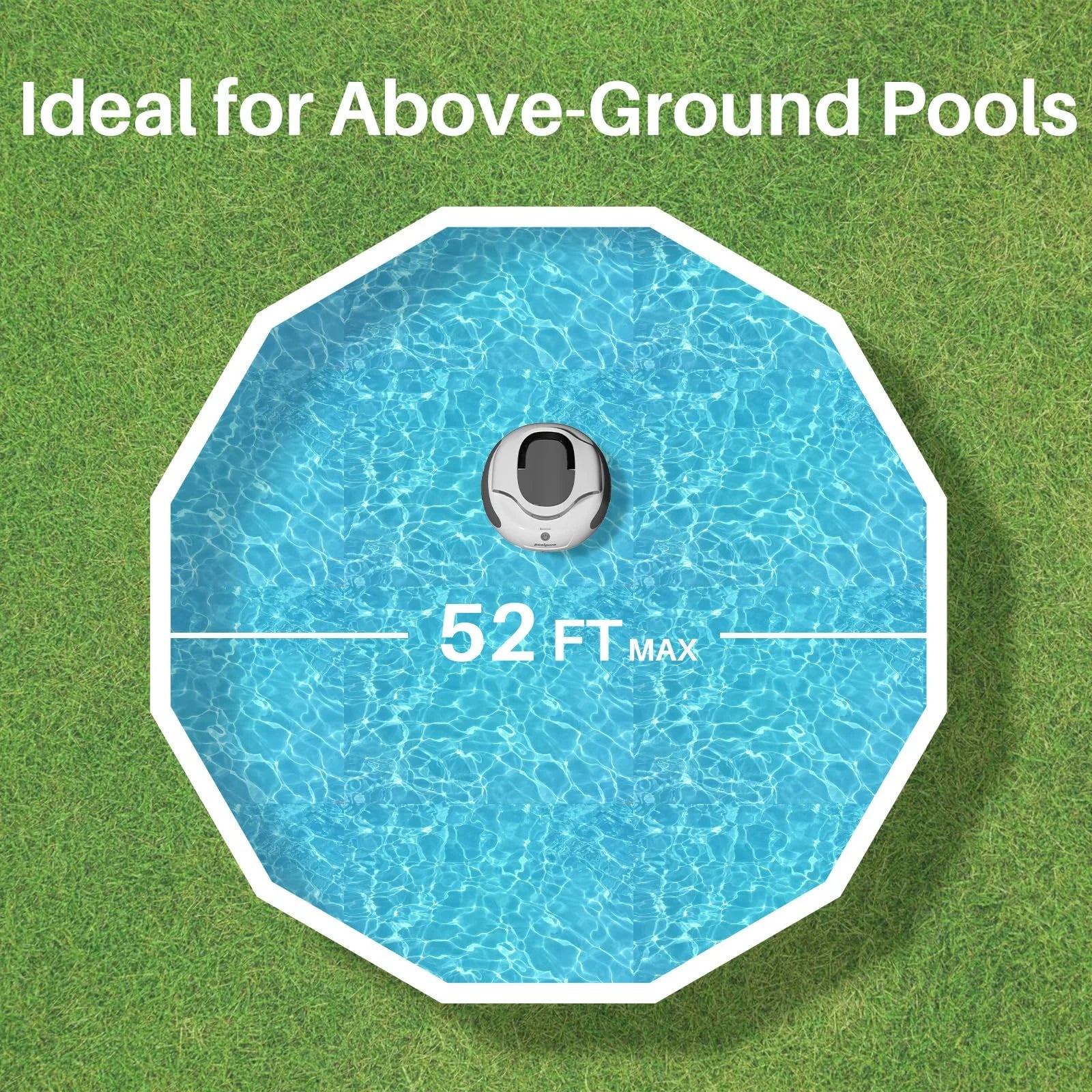 2025 Upgrade Cordless Robotic Pool Cleaner with 5000mah Big Battery, 120-Min Runime, Two Adjustable Path Planning Methods, Ideal Pool Vacuum Robot for Above-Ground Pool