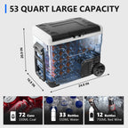 Simzlife 12V Car Refrigerator, 37QT Electric Cooler DC/AC, -4�H~68�H, RV Freezer Fridge Cooler with Wheels & 2 Baskets