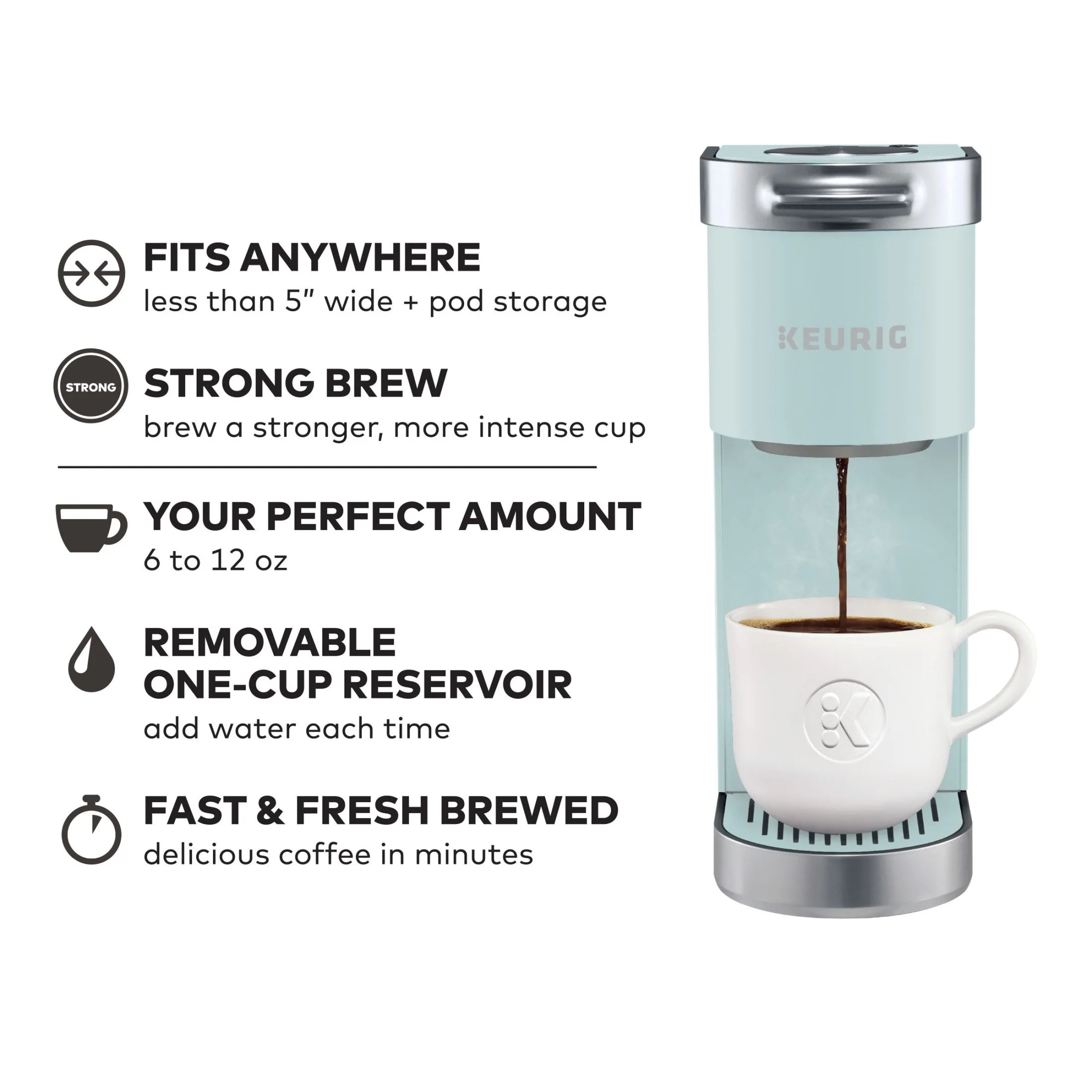 Keurig K-Mini Plus Single Serve K-Cup Pod Coffee Maker, Dusty Rose